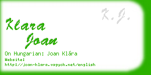 klara joan business card